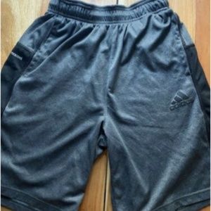 Adidas Men's Gray Black Elastic Athletic Shorts